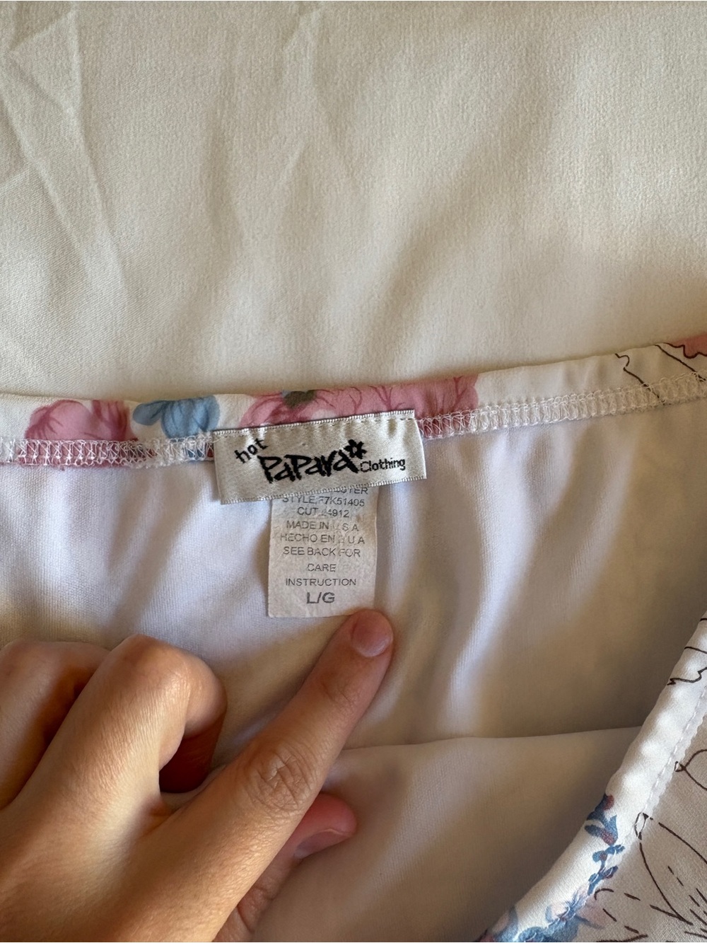 Hot Papaya Y2K White Floral Asymmetrical Handkerchief Skirt Boho Fairy Vintage - Picture 2 of 5